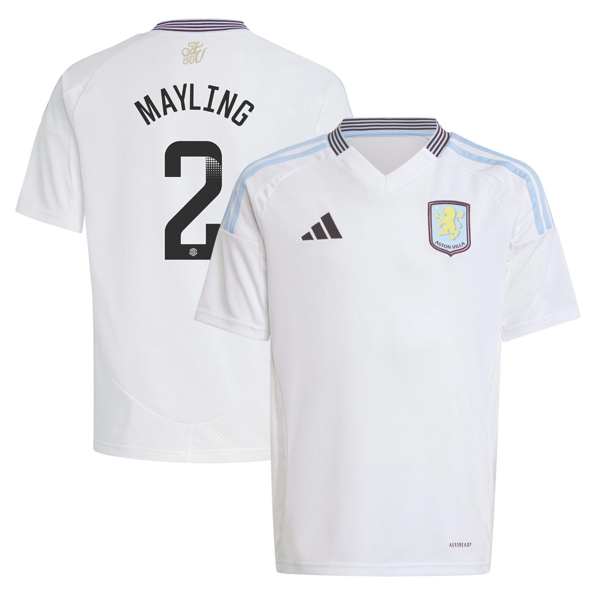 aston villa wsl adidas away shirt 2024-25 – kids with mayling 2 printing Collection | Aston Villa Shop Official Jerseys