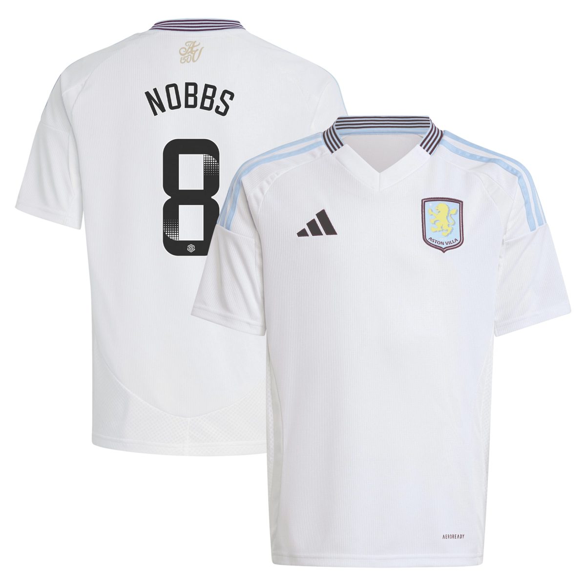 aston villa wsl adidas away shirt 2024-25 – kids with nobbs 8 printing Collection | Aston Villa Shop Official Jerseys