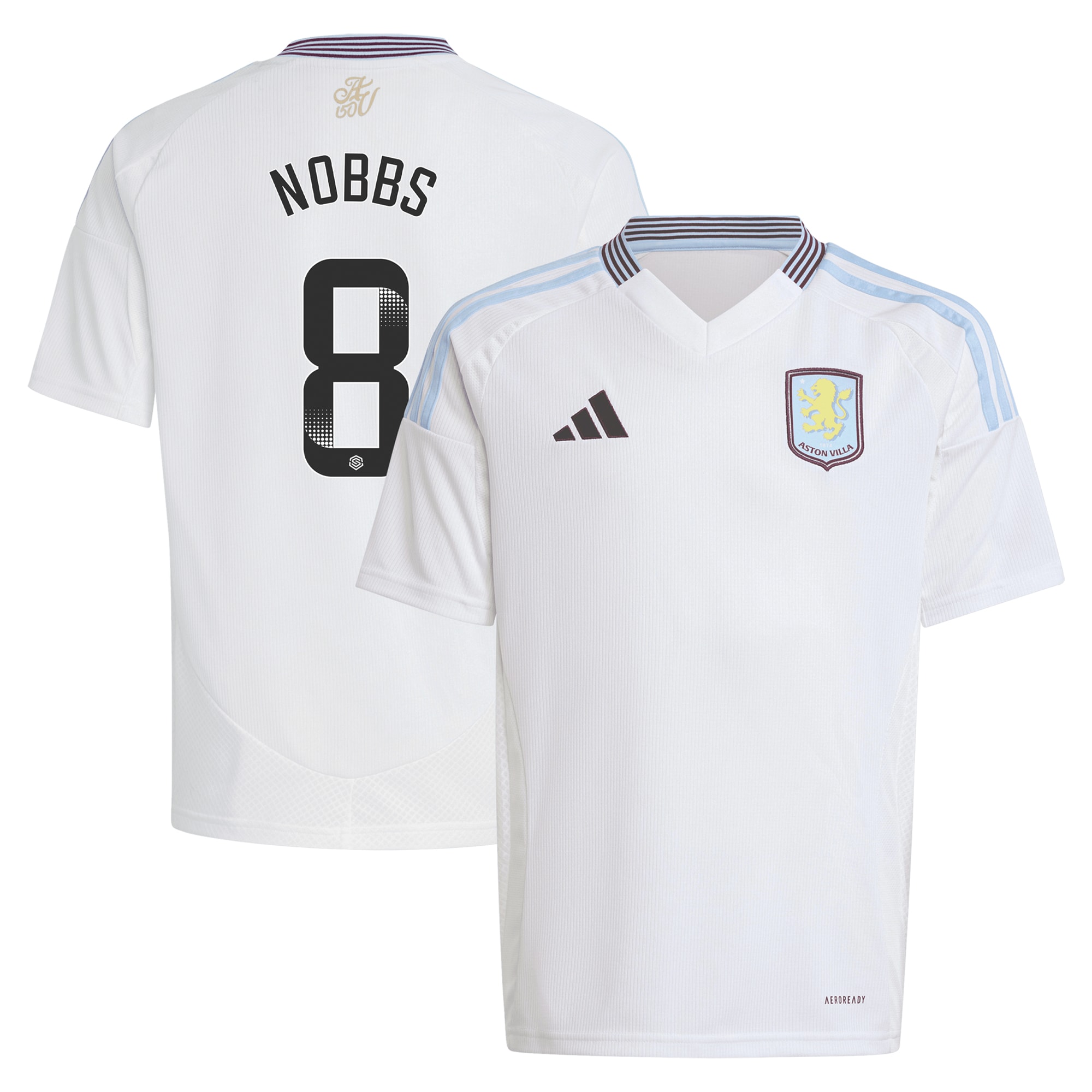 aston villa wsl adidas away shirt 2024-25 – kids with nobbs 8 printing Collection | Aston Villa Shop Official Jerseys