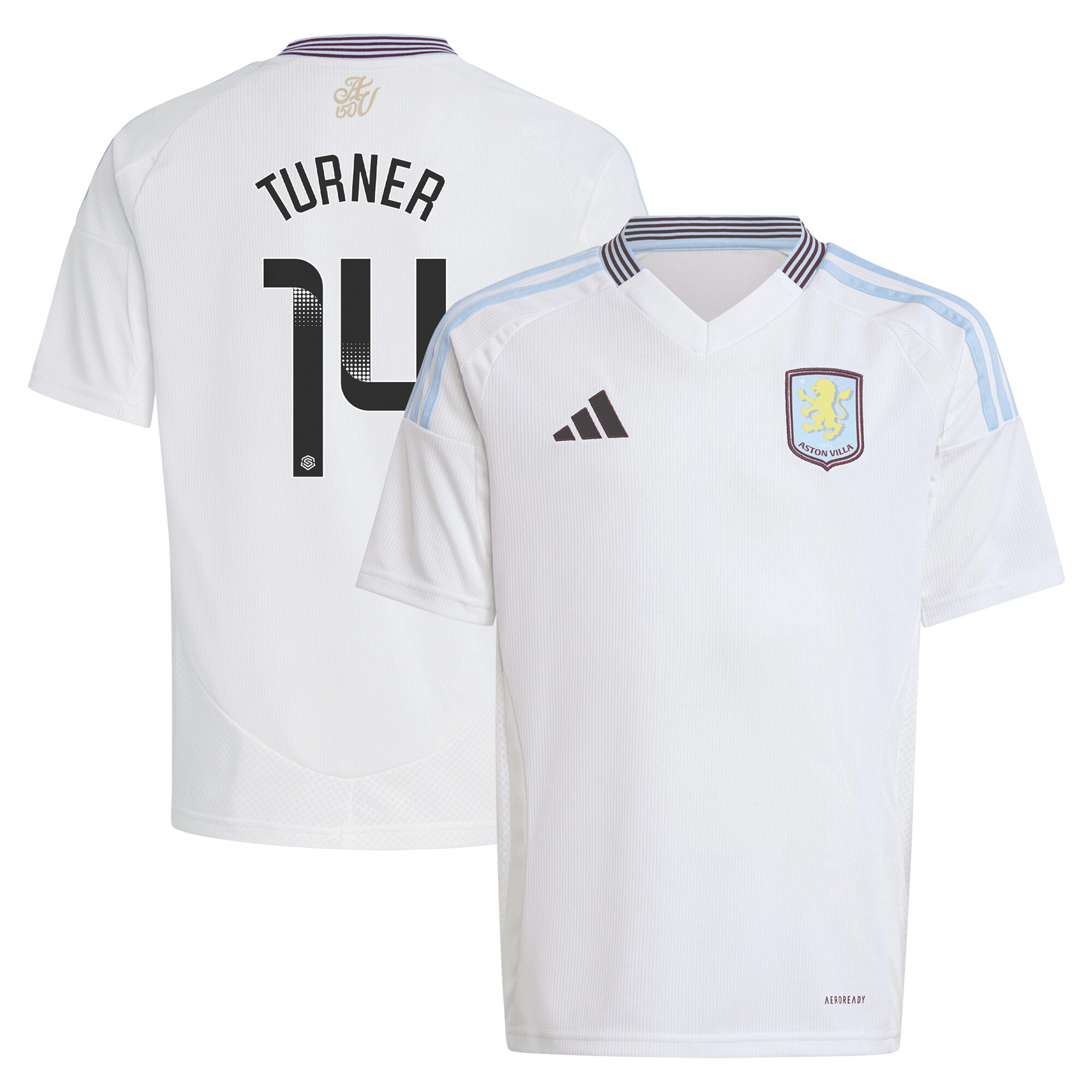 aston villa wsl adidas away shirt 2024-25 – kids with turner 14 printing Collection | Aston Villa Shop Official Jerseys