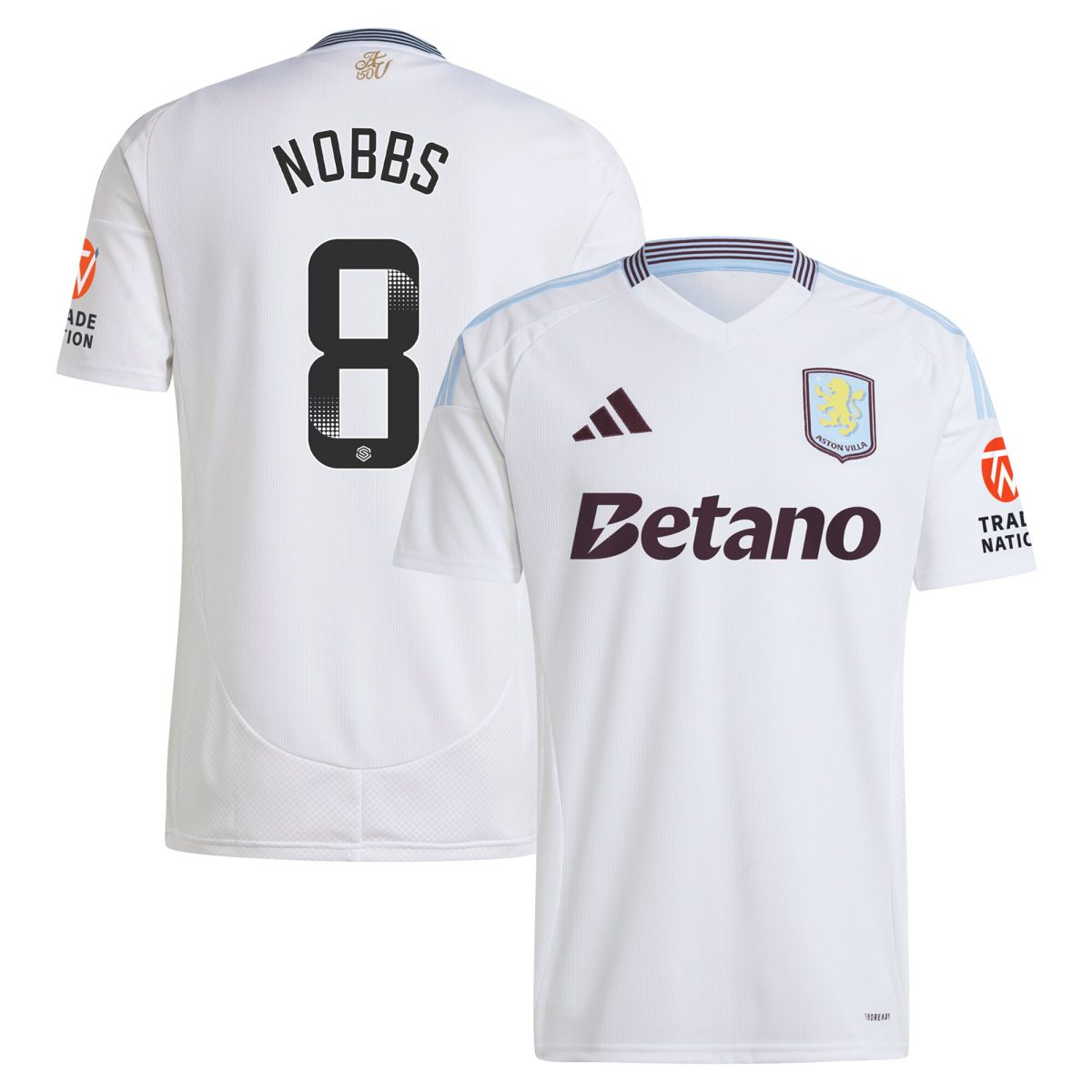aston villa wsl adidas away shirt 2024-25 with nobbs 8 printing Collection | Aston Villa Shop Official Jerseys