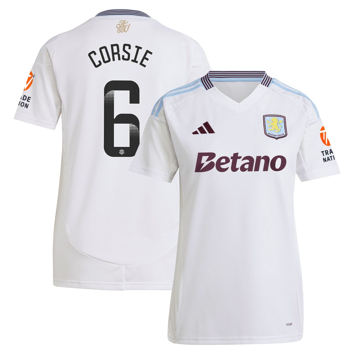 aston villa wsl adidas away shirt 2024-25 – womens with corsie 6 printing Collection | Aston Villa Shop Official Jerseys