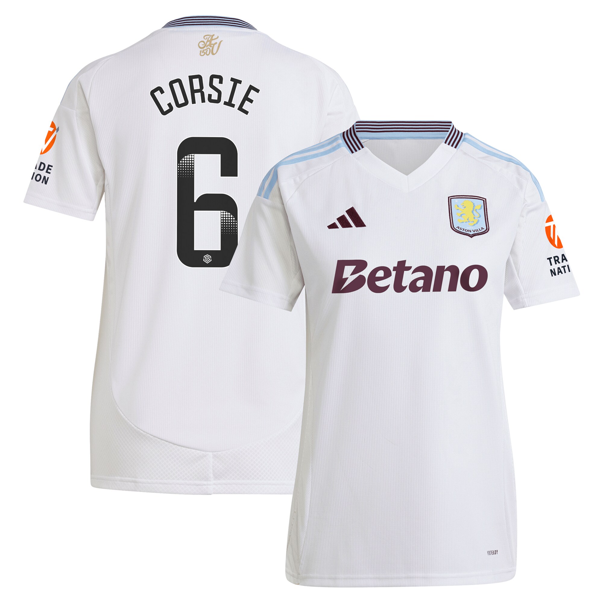 aston villa wsl adidas away shirt 2024-25 – womens with corsie 6 printing Collection | Aston Villa Shop Official Jerseys