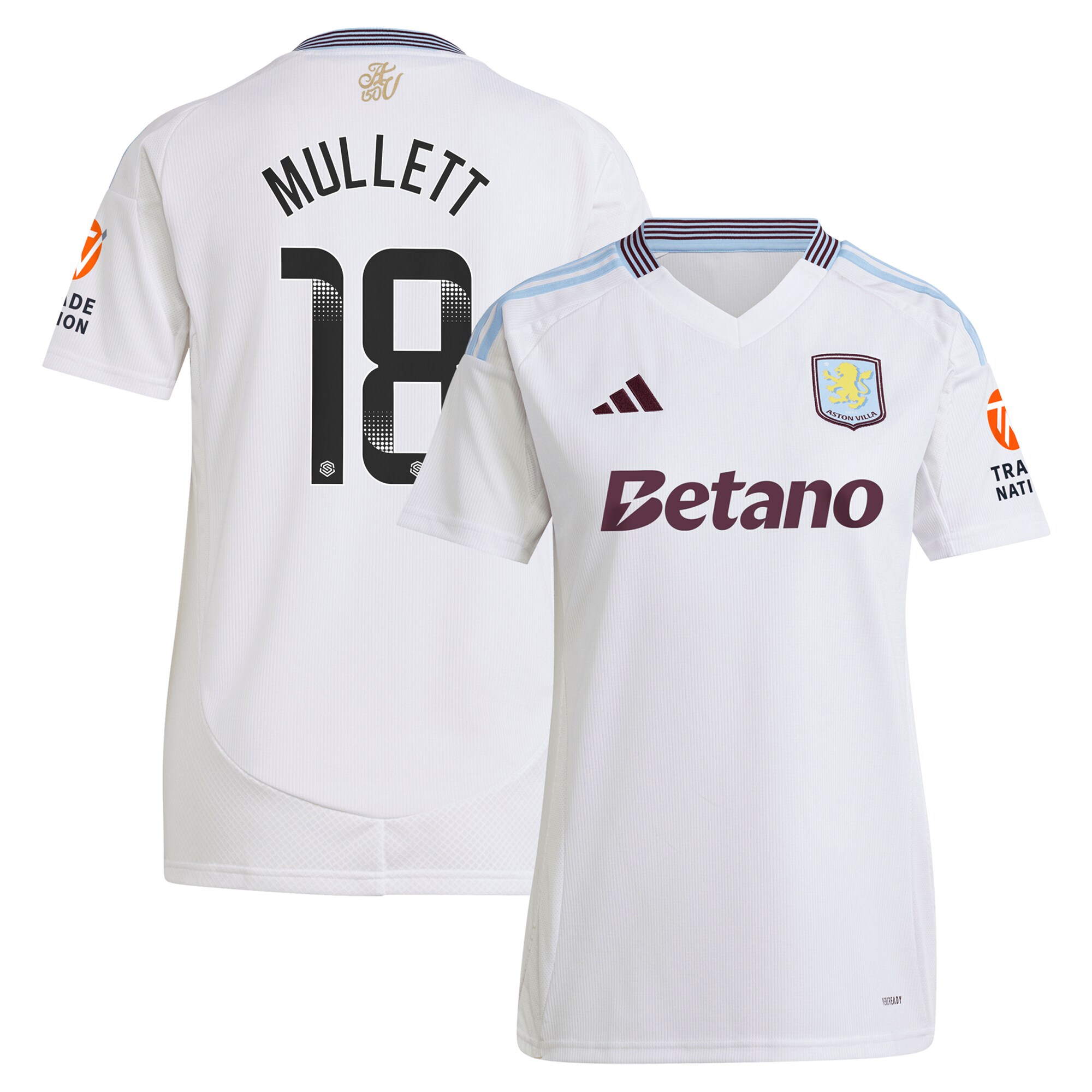 aston villa wsl adidas away shirt 2024-25 – womens with mullett 18 printing Collection | Aston Villa Shop Official Jerseys