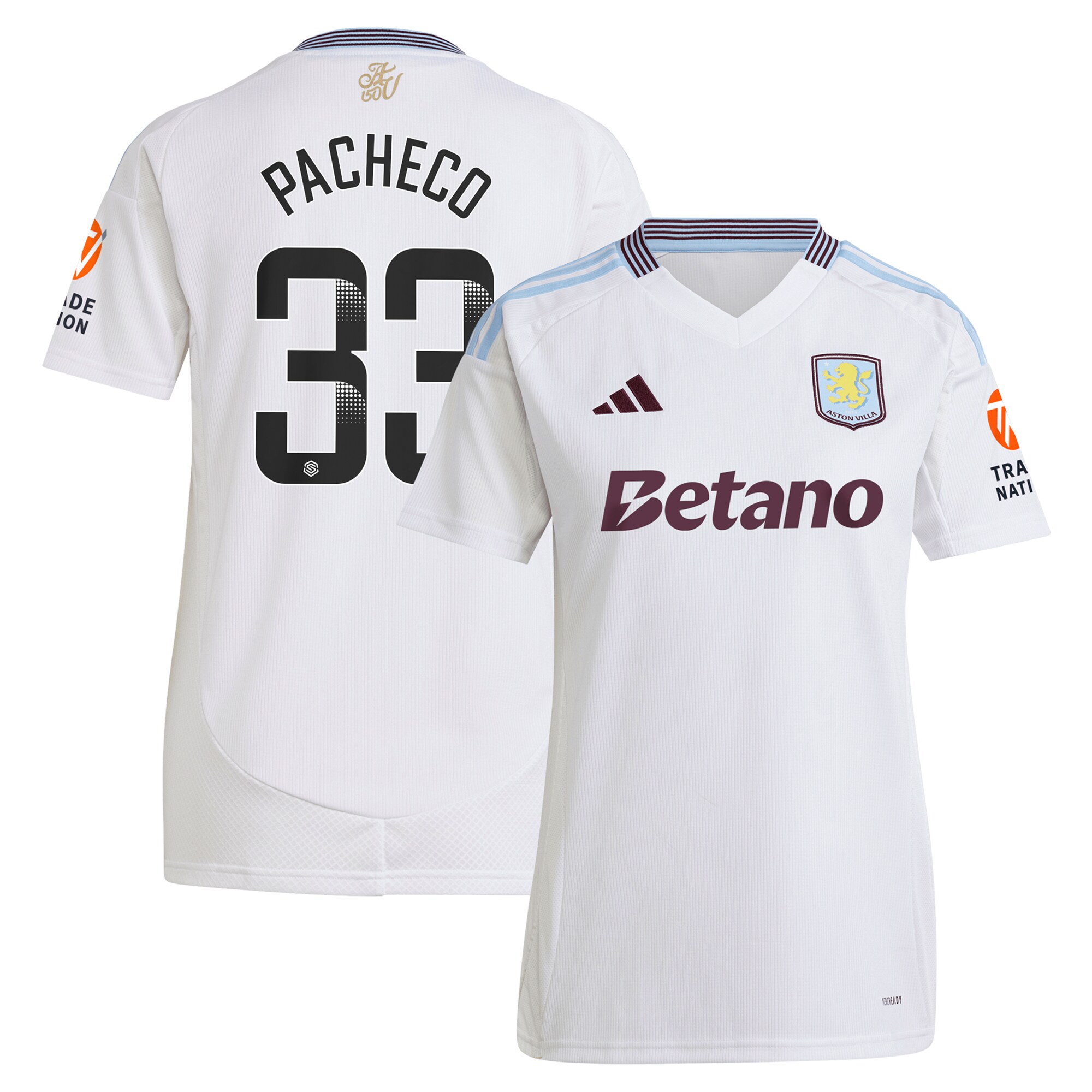aston villa wsl adidas away shirt 2024-25 – womens with pacheco 33 printing Collection | Aston Villa Shop Official Jerseys