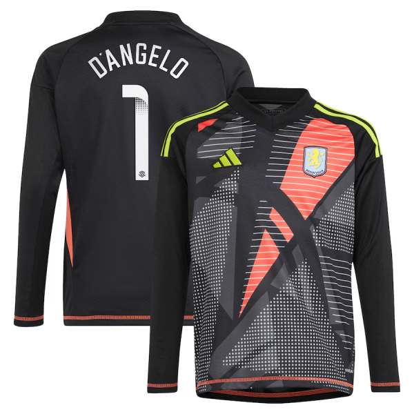 aston villa wsl adidas goalkeeper shirt 2024-25 – long sleeve – kids with d8217angelo 1 printing Collection | Aston Villa Shop Official Jerseys