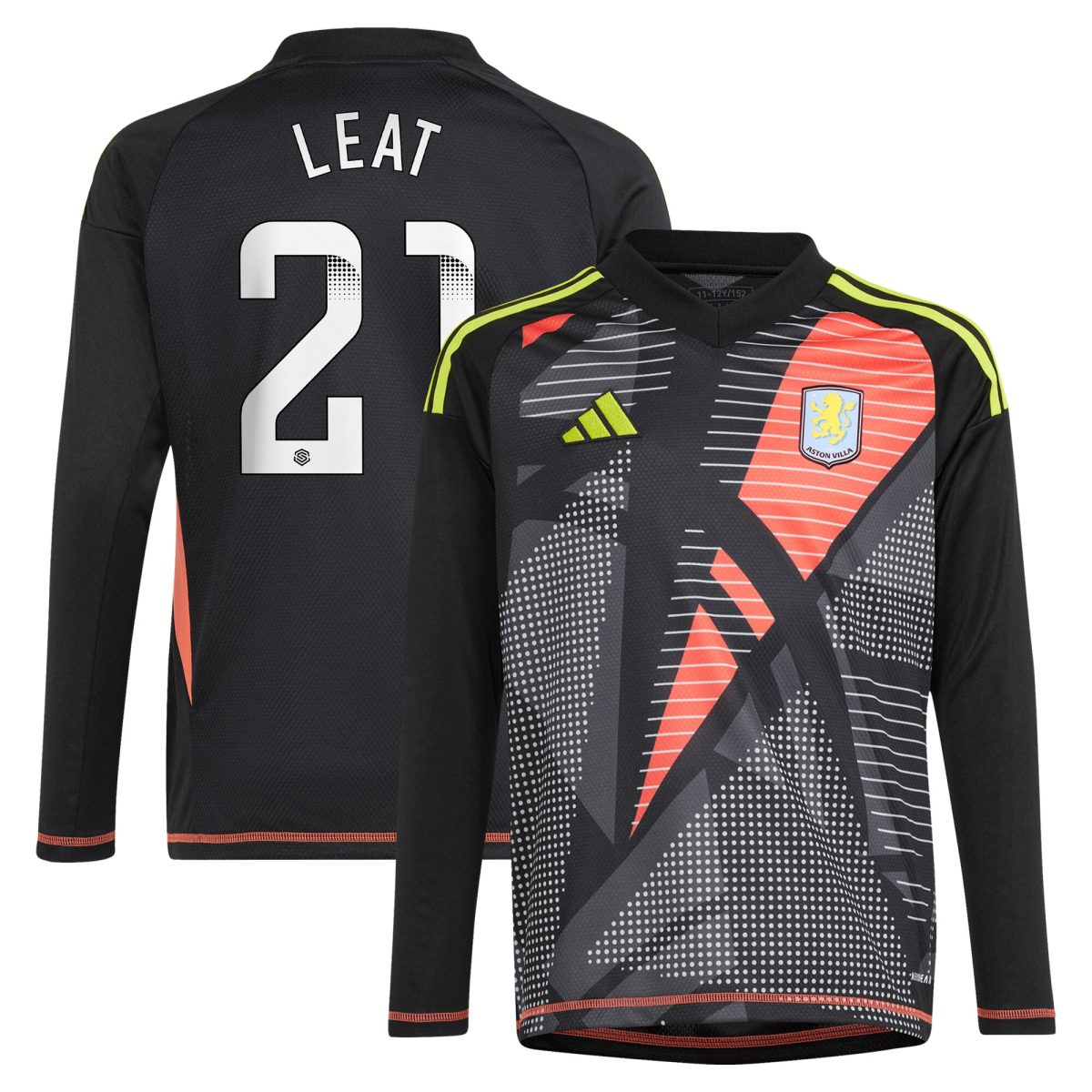 aston villa wsl adidas goalkeeper shirt 2024-25 – long sleeve – kids with leat 21 printing Collection | Aston Villa Shop Official Jerseys