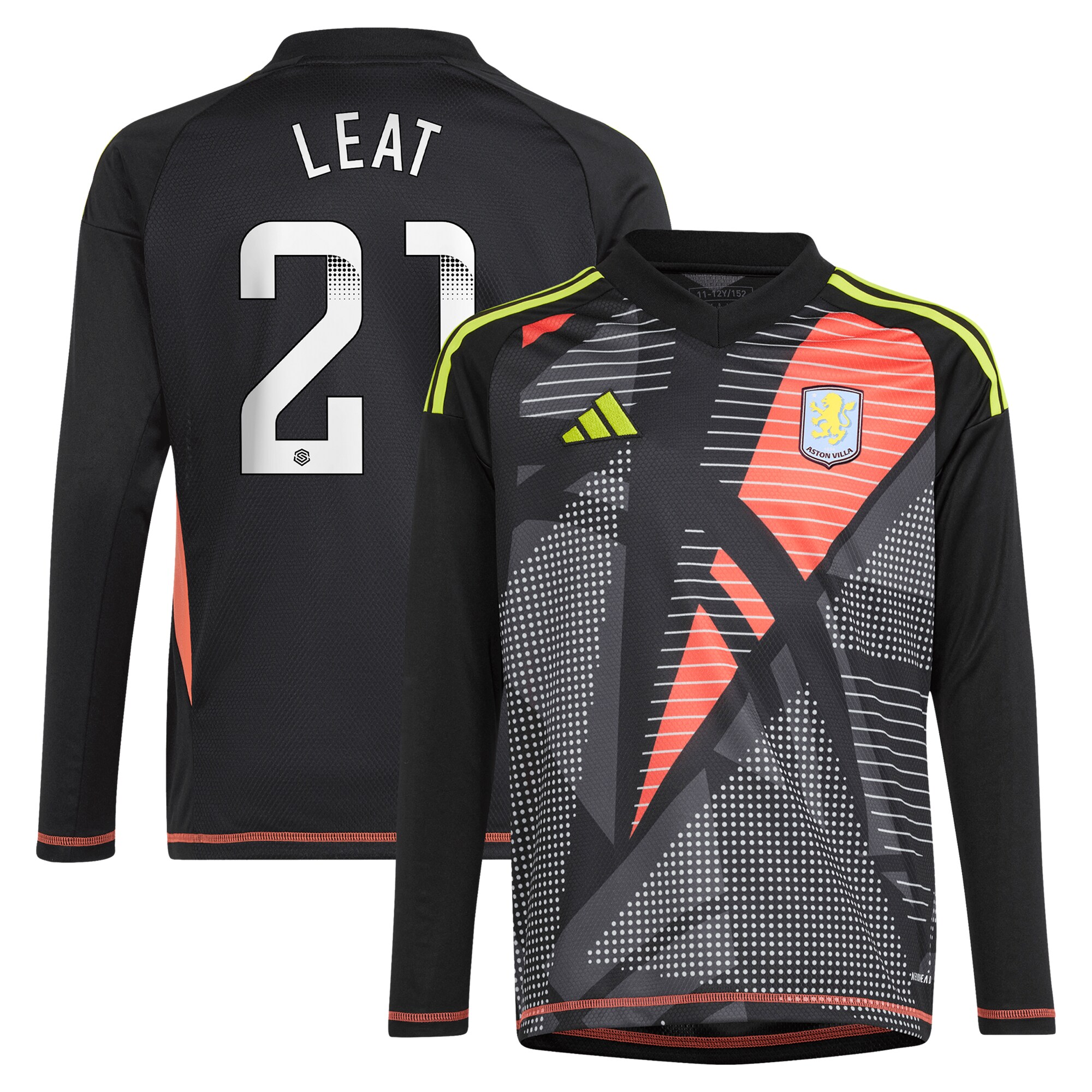aston villa wsl adidas goalkeeper shirt 2024-25 – long sleeve – kids with leat 21 printing Collection | Aston Villa Shop Official Jerseys