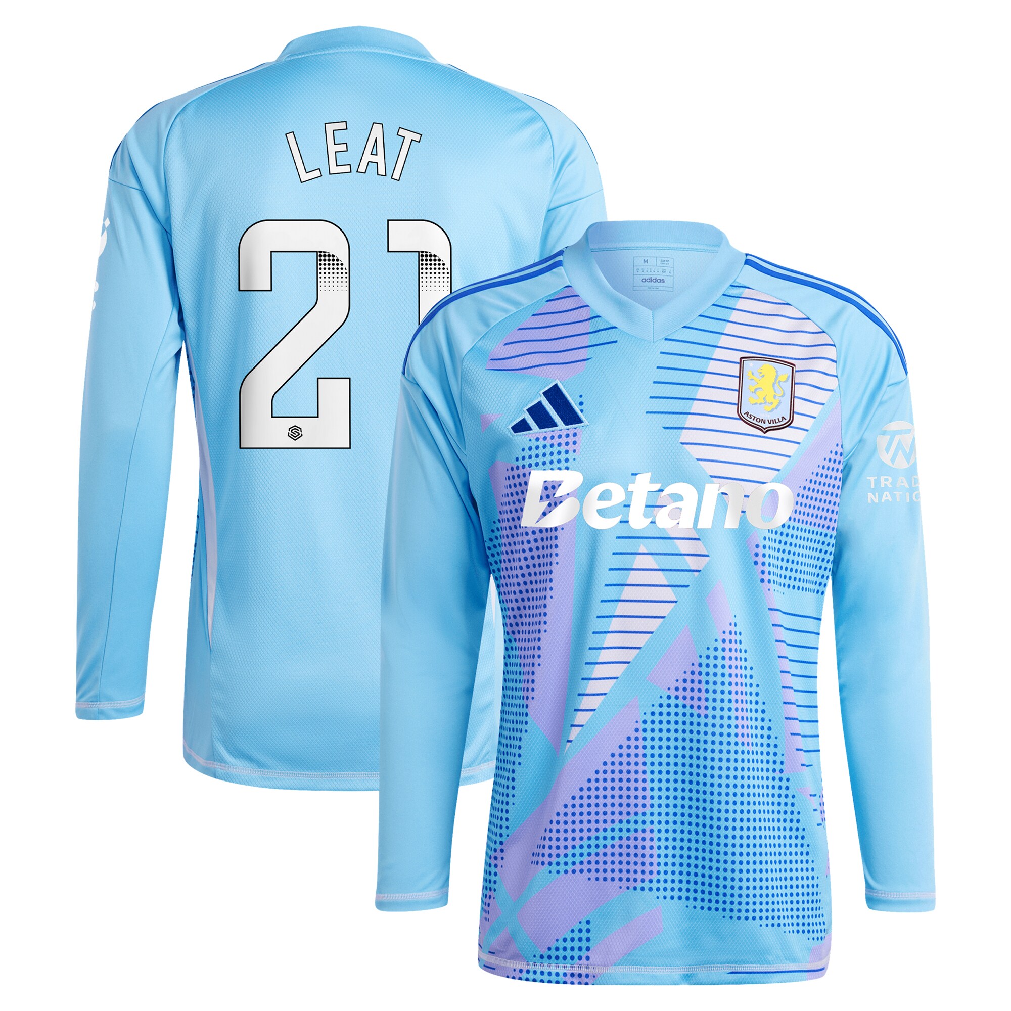 aston villa wsl adidas goalkeeper shirt 2024-25 – long sleeve with leat 21 printing – 202030996 Collection | Aston Villa Shop Official Jerseys