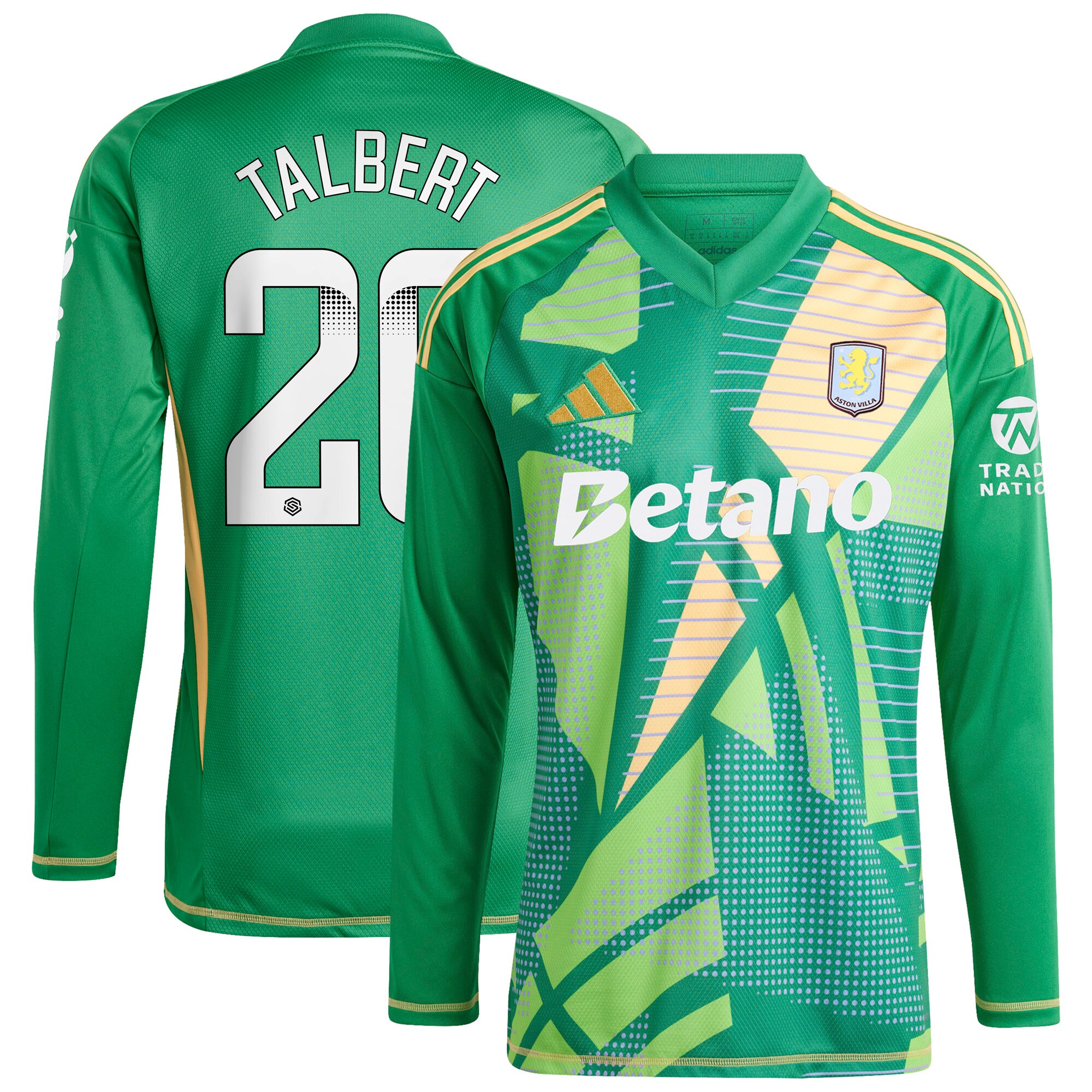 aston villa wsl adidas goalkeeper shirt 2024-25 – long sleeve with talbert 26 printing 202849399 Collection | Aston Villa Shop Official Jerseys