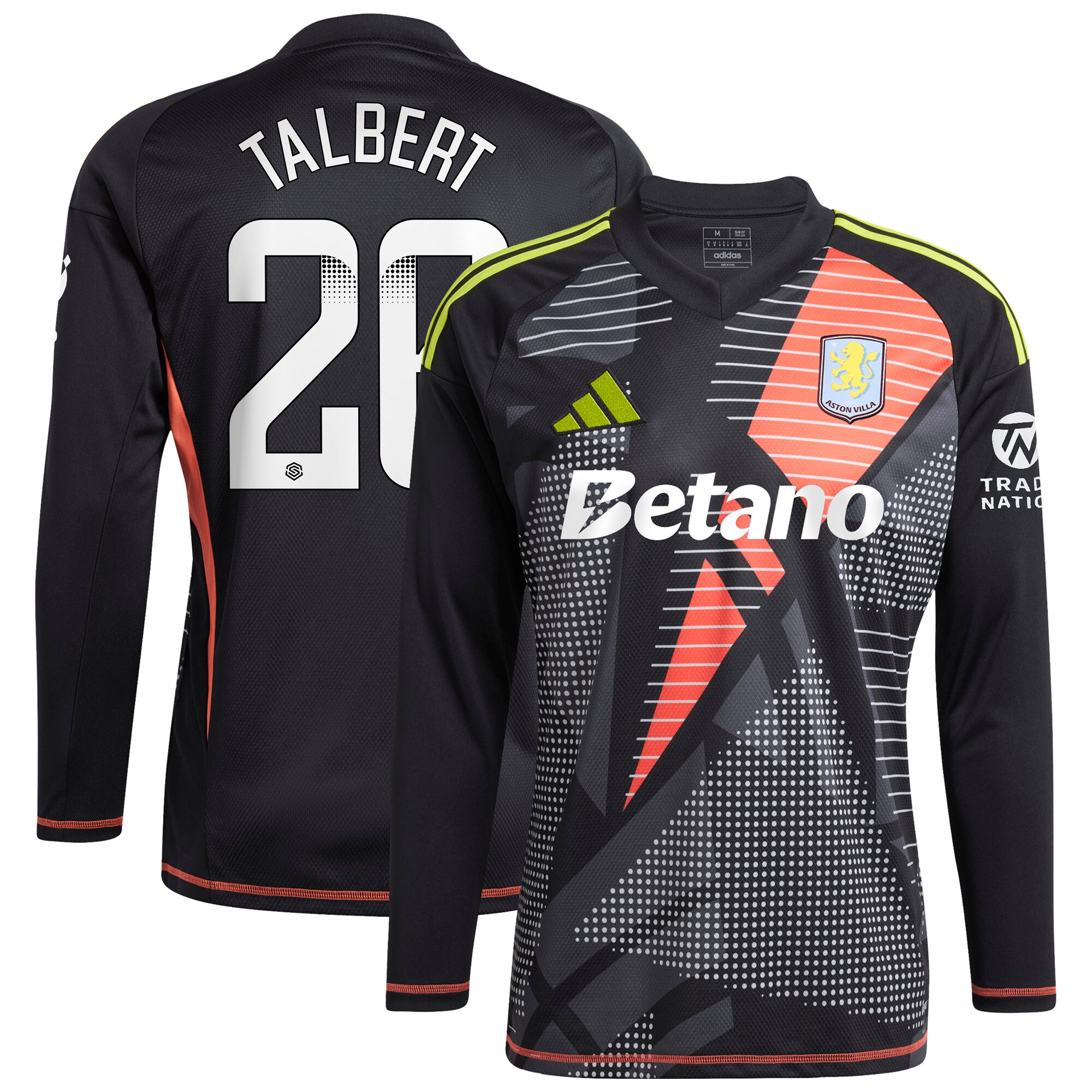 aston villa wsl adidas goalkeeper shirt 2024-25 – long sleeve with talbert 26 printing Collection | Aston Villa Shop Official Jerseys