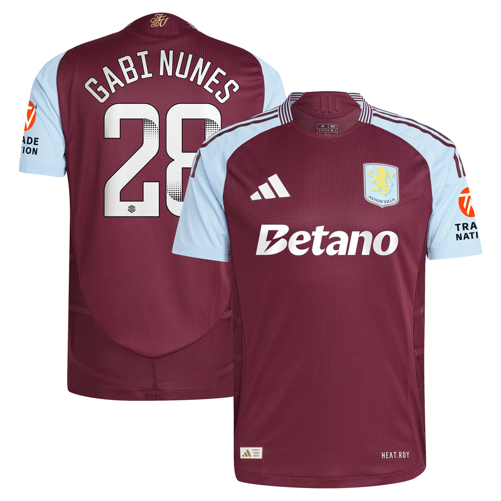 aston villa wsl adidas home authentic shirt 2024-25 with gabi nunes 28 printing Collection | Aston Villa Shop Official Jerseys