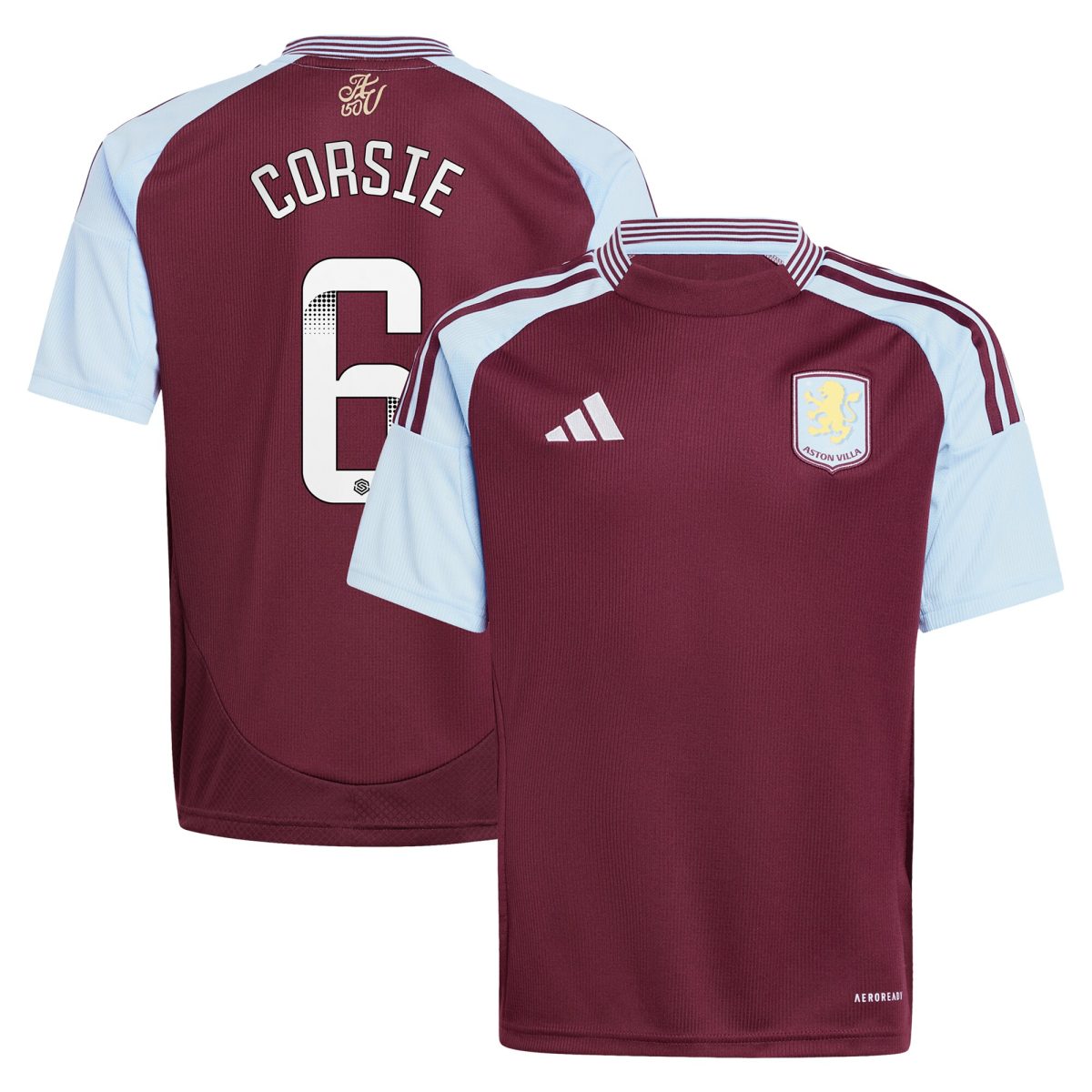 aston villa wsl adidas home shirt 2024-25 – kids with corsie 6 printing Collection | Aston Villa Shop Official Jerseys