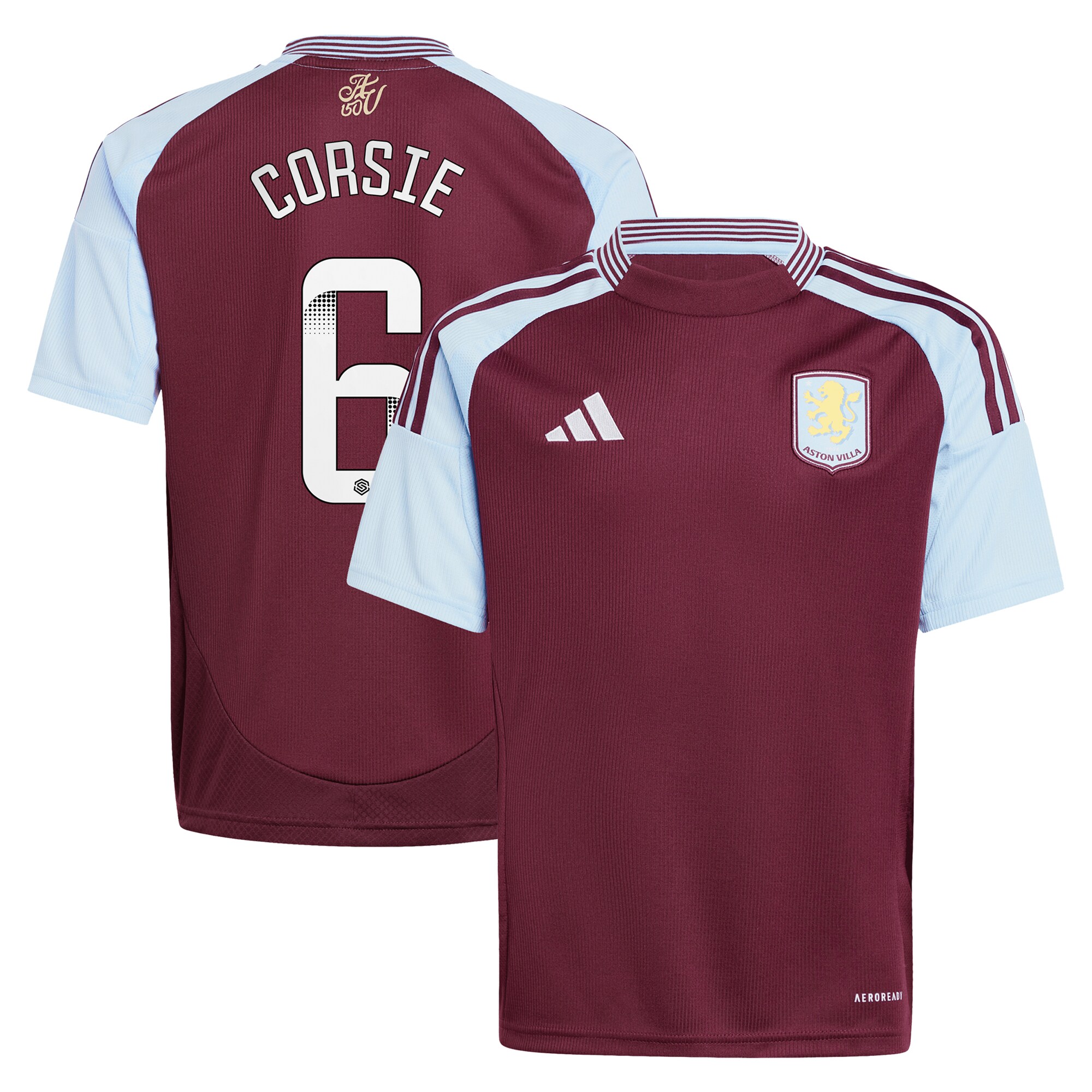 aston villa wsl adidas home shirt 2024-25 – kids with corsie 6 printing Collection | Aston Villa Shop Official Jerseys
