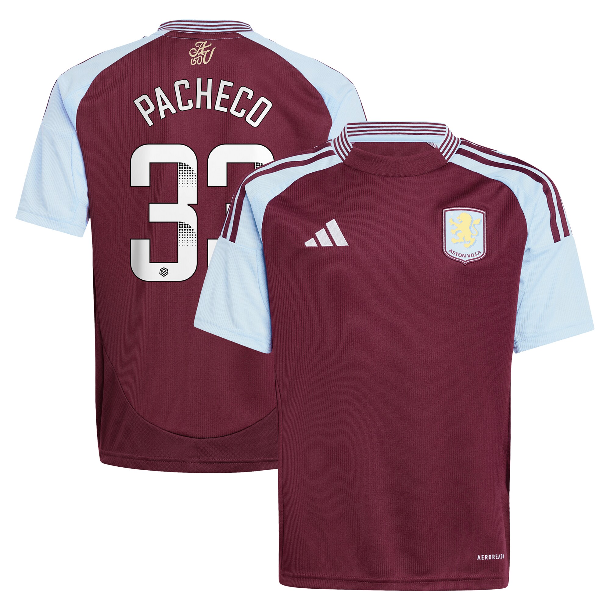 aston villa wsl adidas home shirt 2024-25 – kids with pacheco 33 printing Collection | Aston Villa Shop Official Jerseys