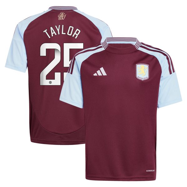 aston villa wsl adidas home shirt 2024-25 – kids with taylor 25 printing Collection | Aston Villa Shop Official Jerseys