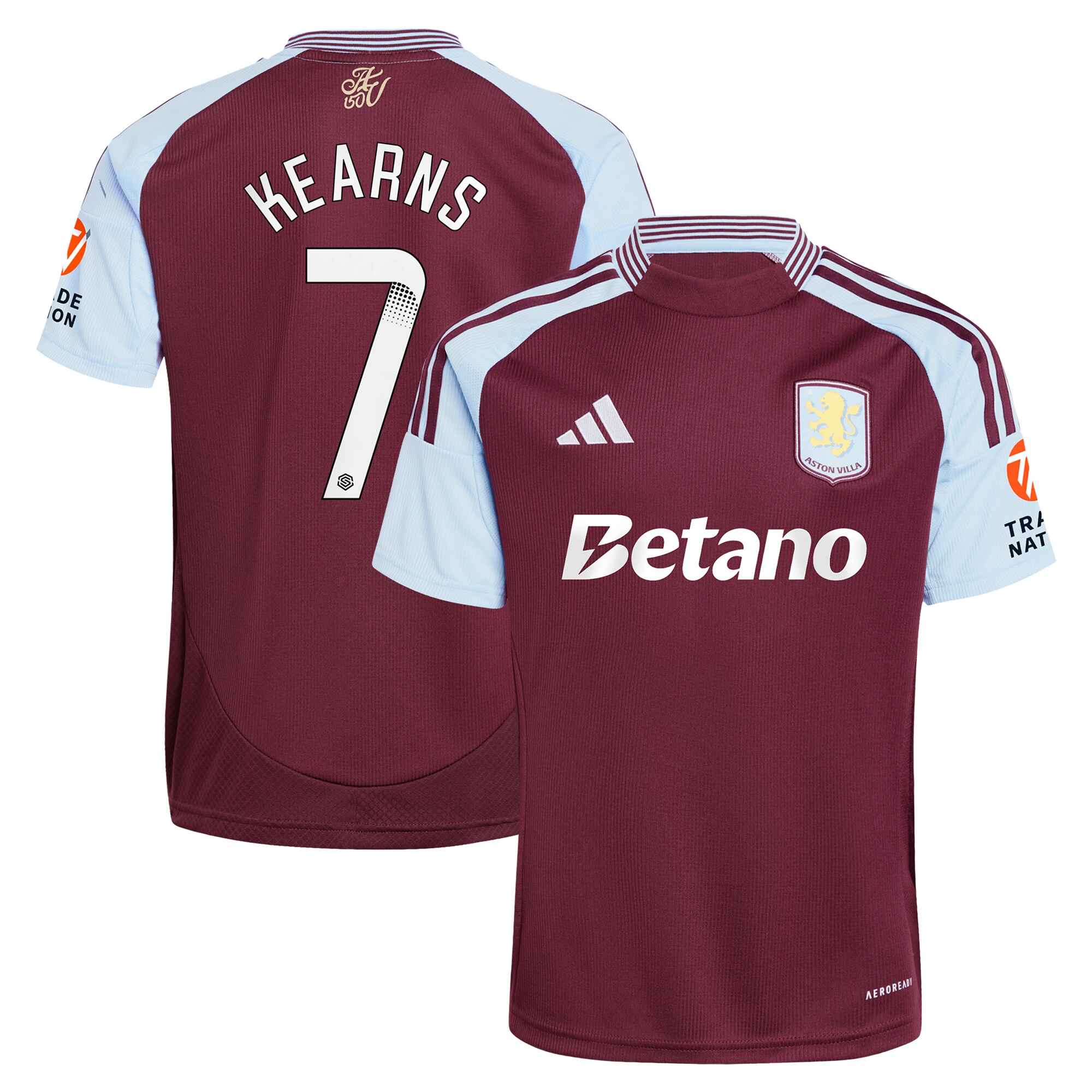 aston villa wsl adidas home shirt 2024-25 with kearns 7 printing Collection | Aston Villa Shop Official Jerseys