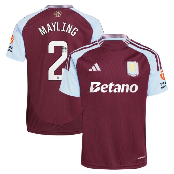 aston villa wsl adidas home shirt 2024-25 with mayling 2 printing Collection | Aston Villa Shop Official Jerseys