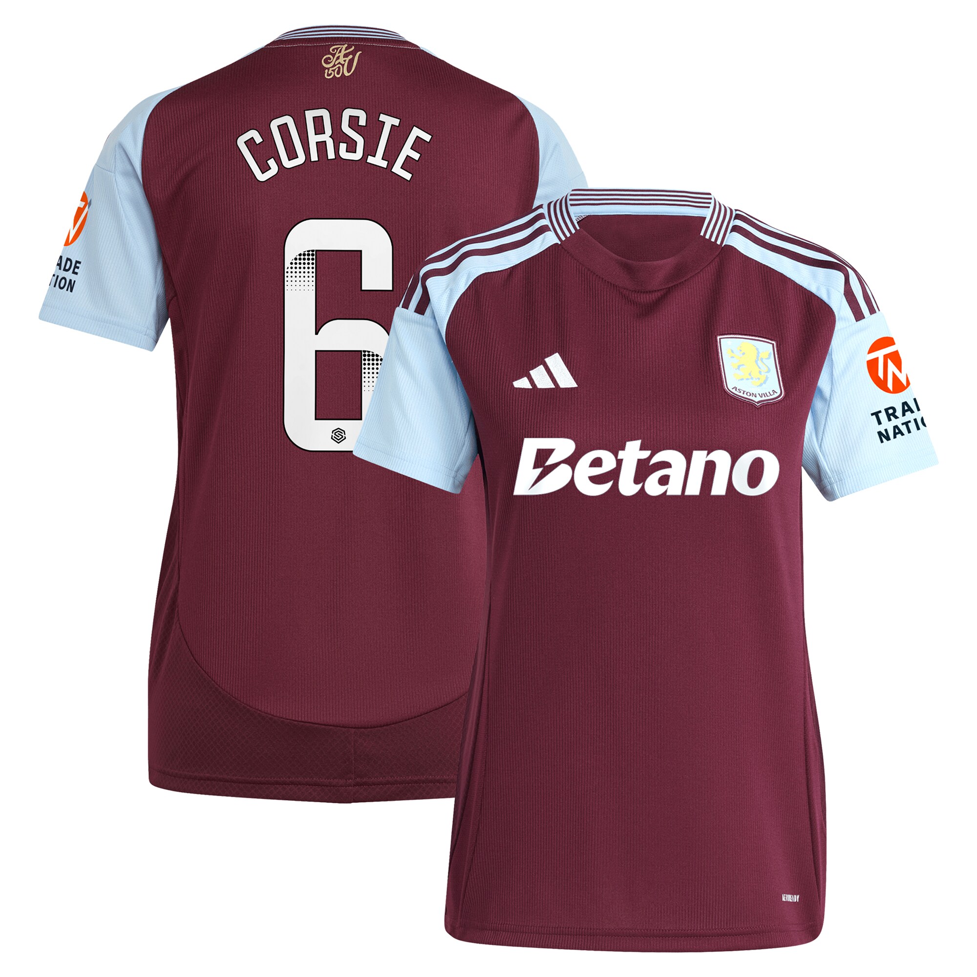 aston villa wsl adidas home shirt 2024-25 – womens with corsie 6 printing Collection | Aston Villa Shop Official Jerseys