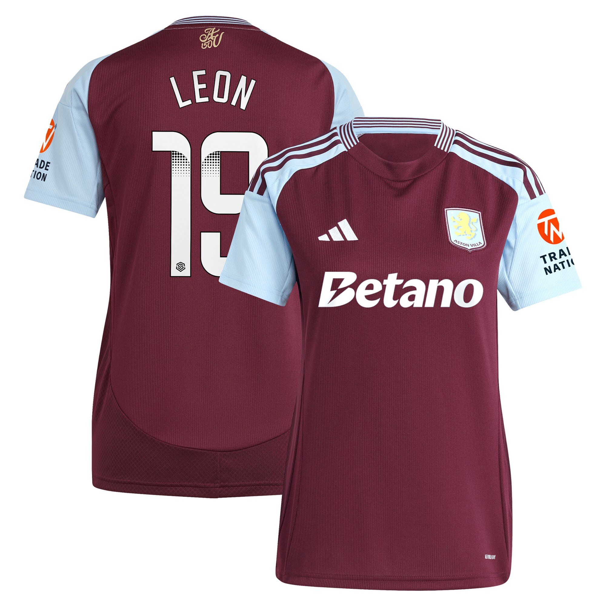 aston villa wsl adidas home shirt 2024-25 – womens with leon 19 printing Collection | Aston Villa Shop Official Jerseys